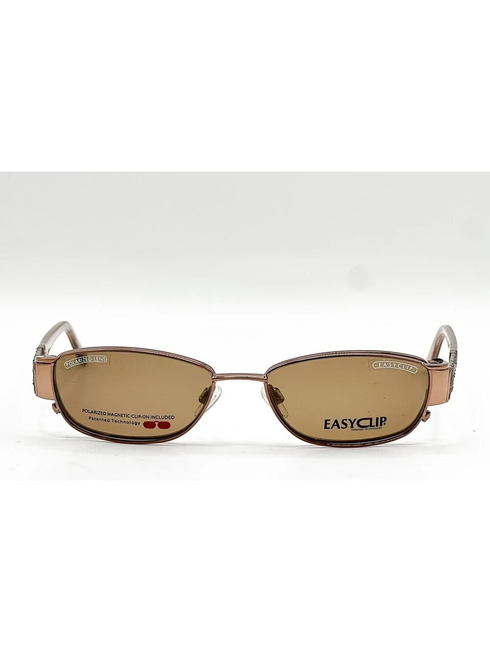 Easyclip Ec166 10 Satin Brown Authentic Eyeglasses W/ Clip 52-16-135